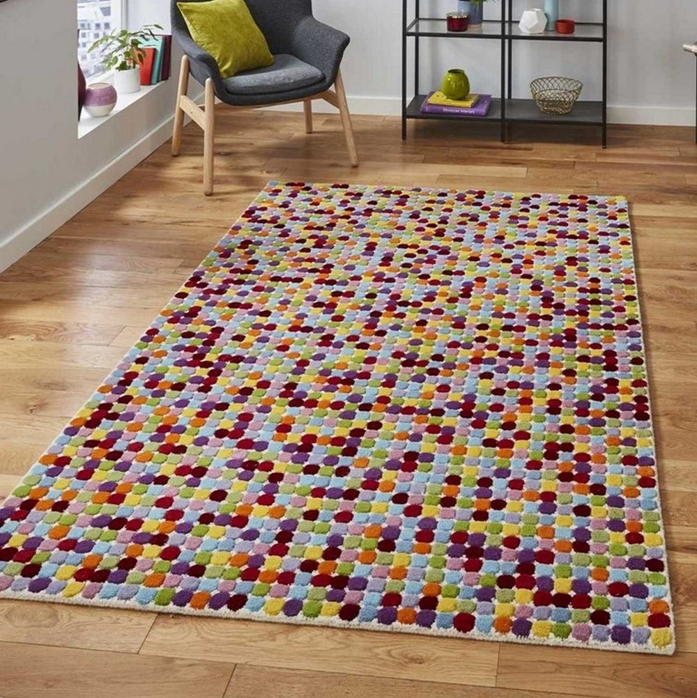 Prism PR429 Spot Wool Rugs in Multicolour