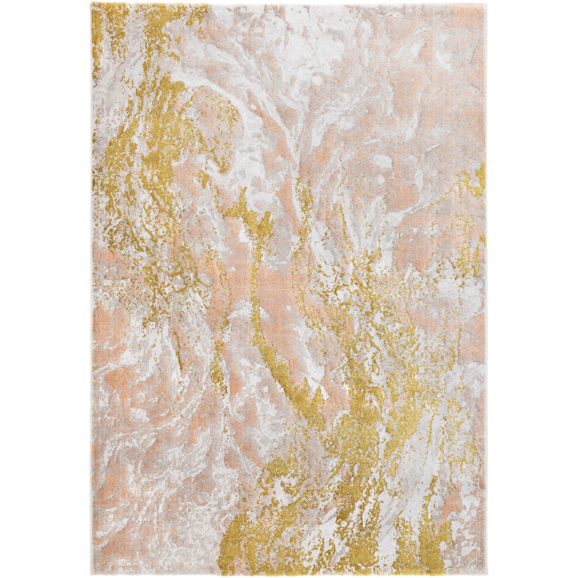 Palazzo Modern Abstract Textured Rug In Coral Pink