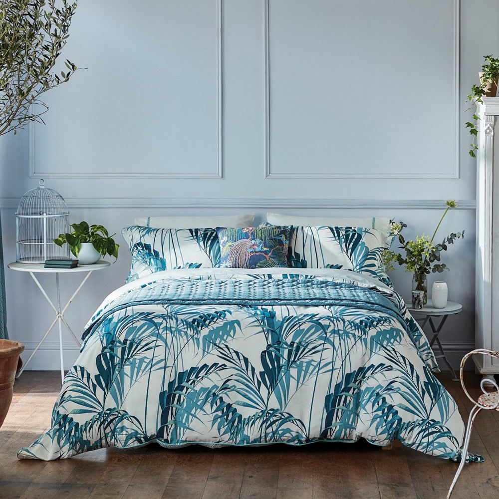 Palm House Designer Bedding and Pillowcase By Sanderson in Eucalyptus ...