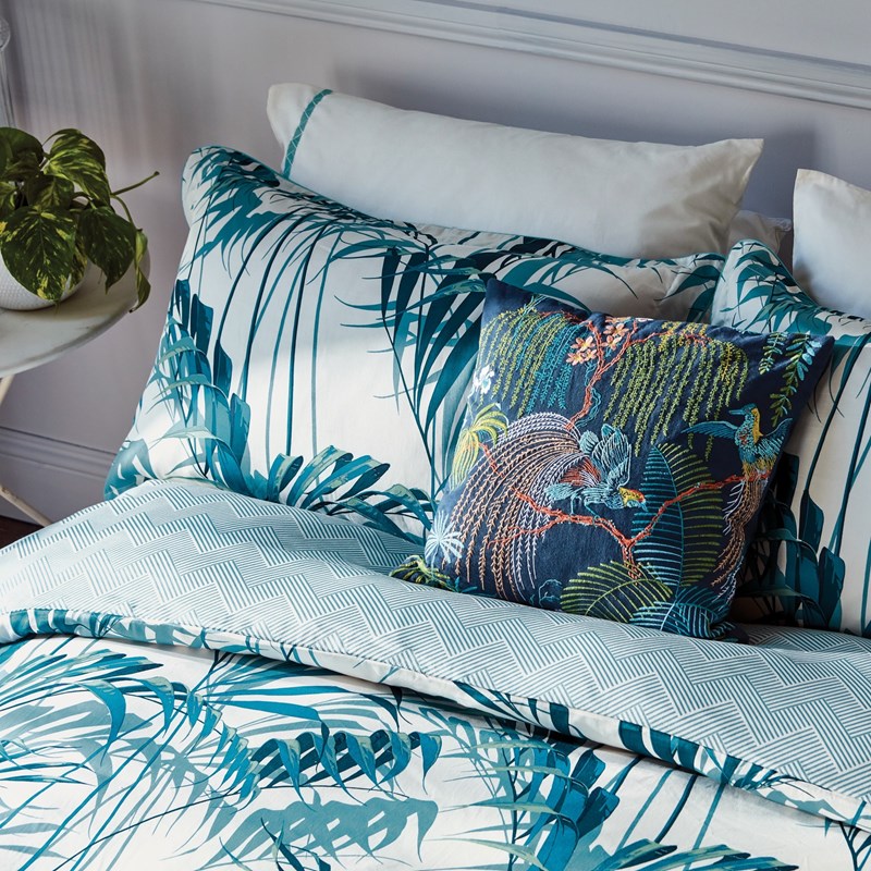 Palm House Designer Bedding and Pillowcase By Sanderson in Eucalyptus ...