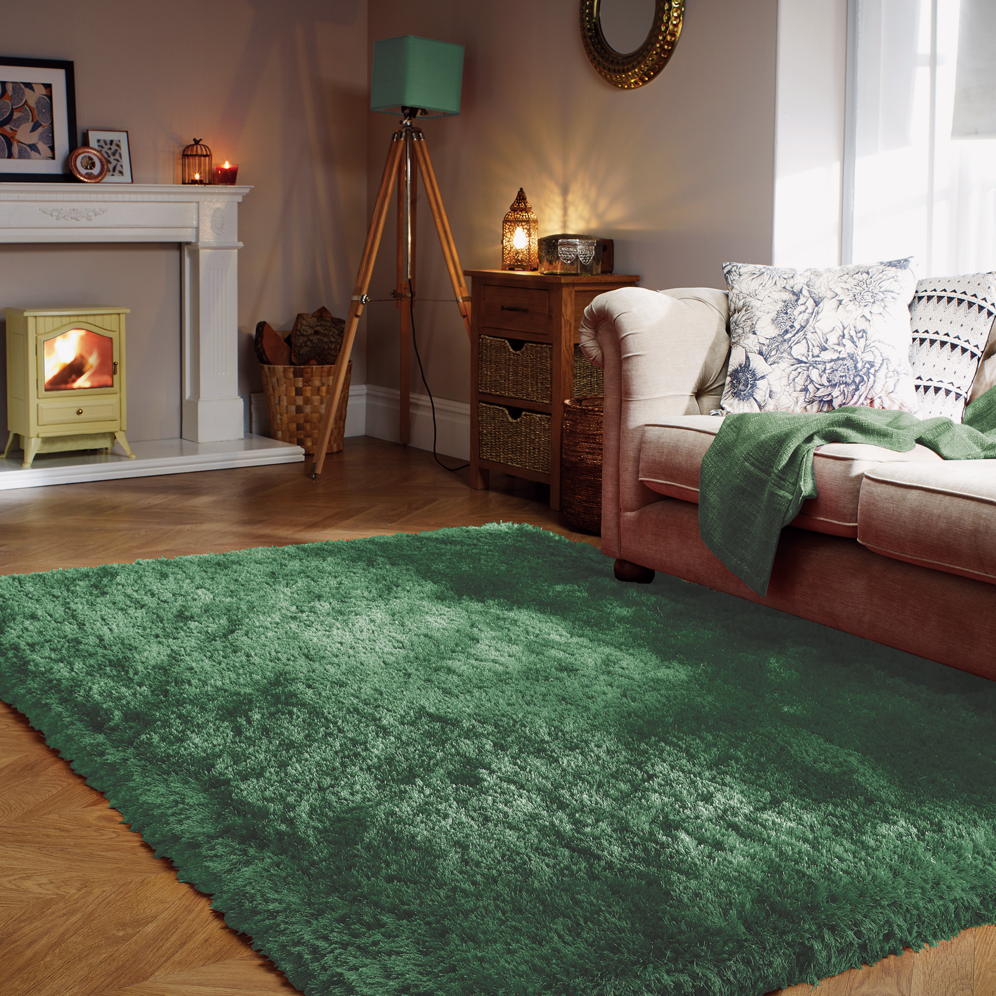 Pearl Shaggy Rugs in Ginger Mix buy online from the rug seller uk