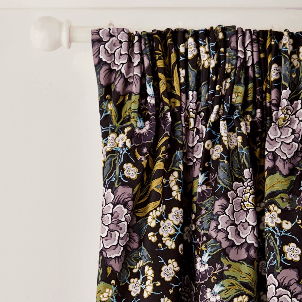 Peony Trail Curtains By V&A in Midnight buy online from the rug seller uk