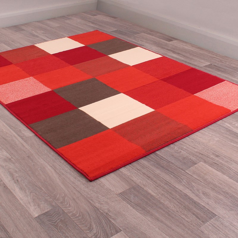 Pixels Rugs in Red by Rugstyle buy online from the rug seller uk