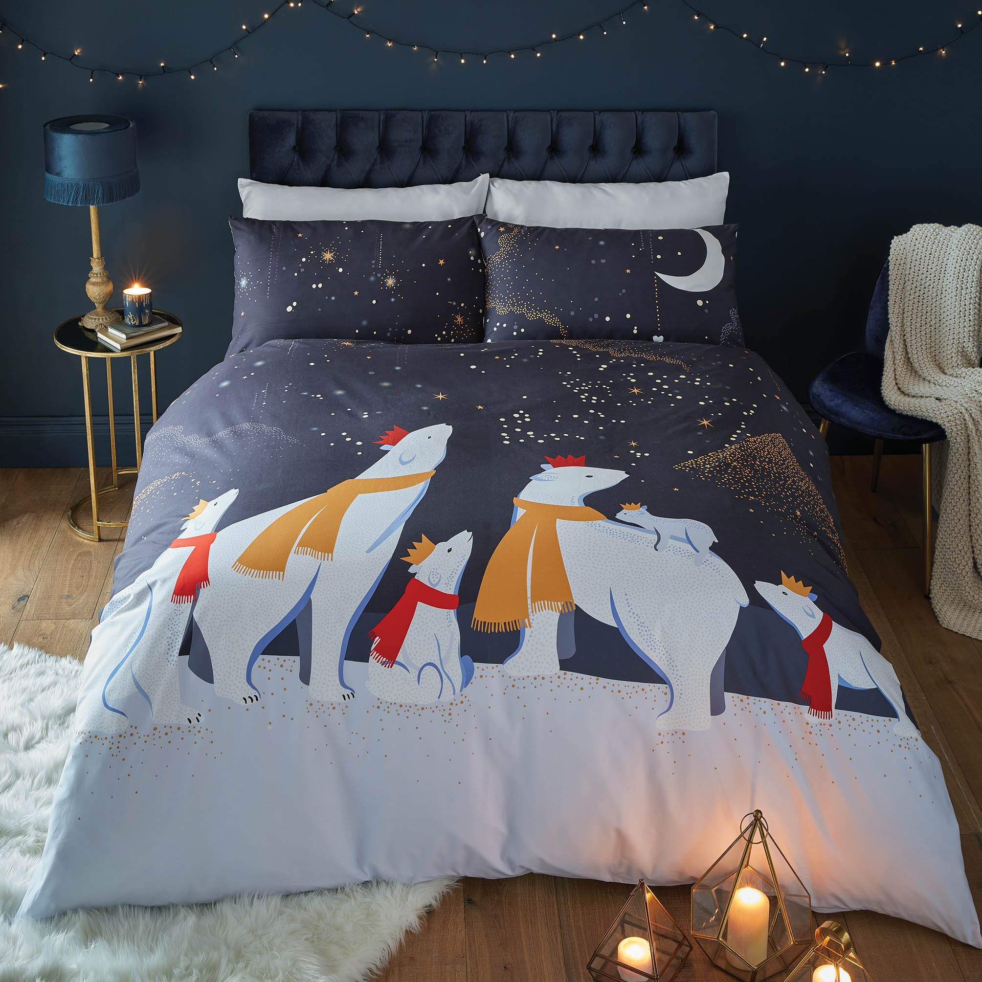 polar bear christmas bedding