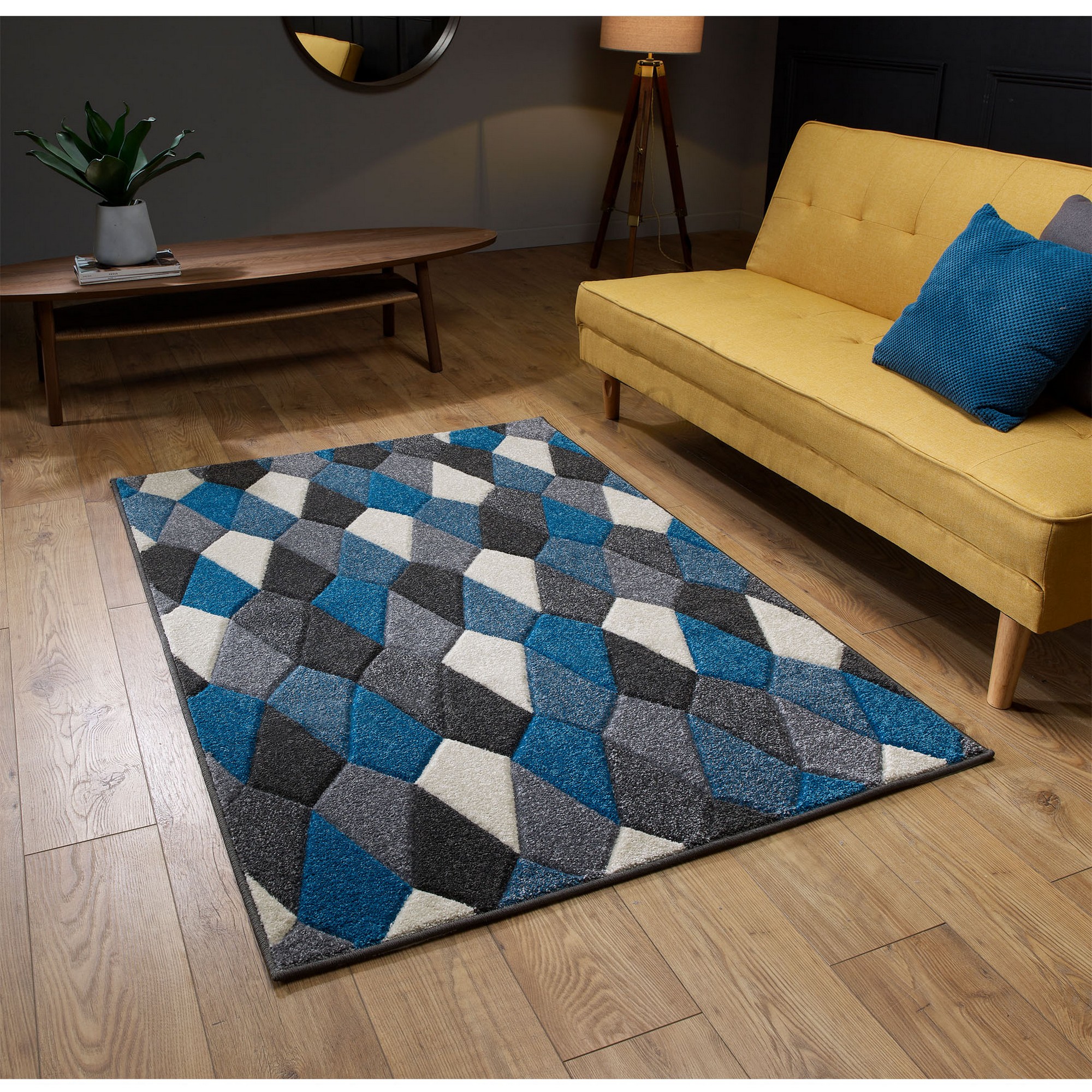 Portland 1290 E Rugs in modern geometric yellow grey buy online from ...