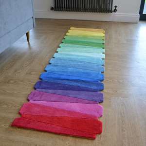 Wool Stripes Runner Rug in Multi buy online from the rug seller uk