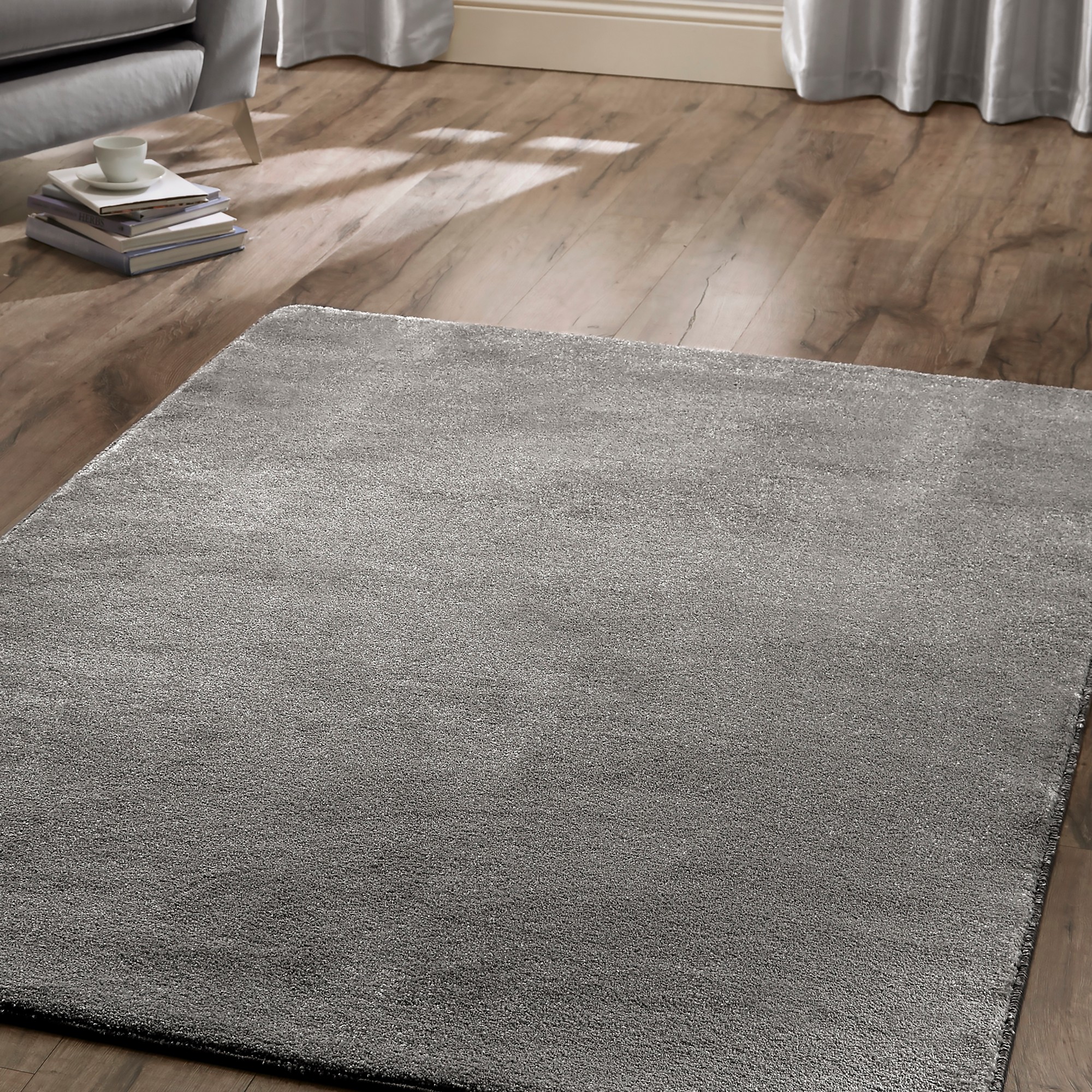 Relay Plain Modern Rugs In Grey