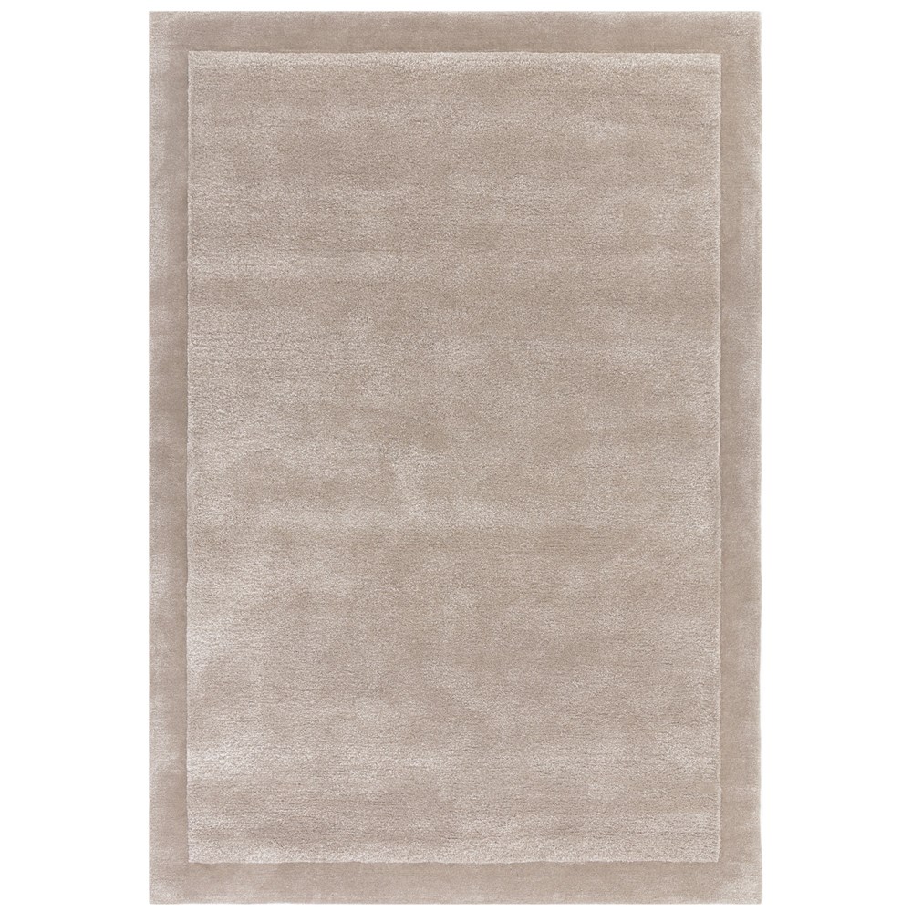 Rise Modern Plain Hand Carved Wool Rugs in Sand Beige