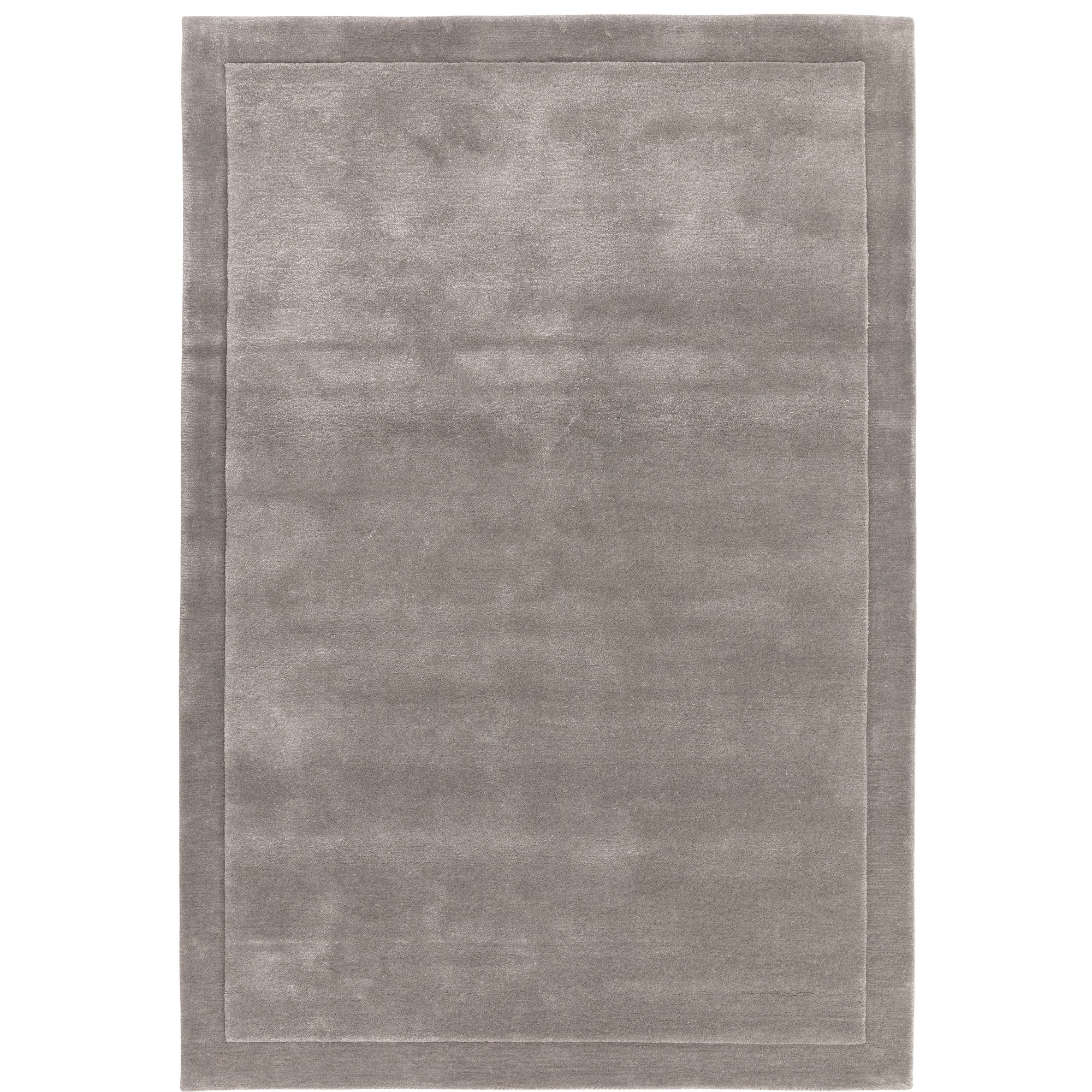 Rise Modern Plain Hand Carved Wool Rugs In Silver Grey