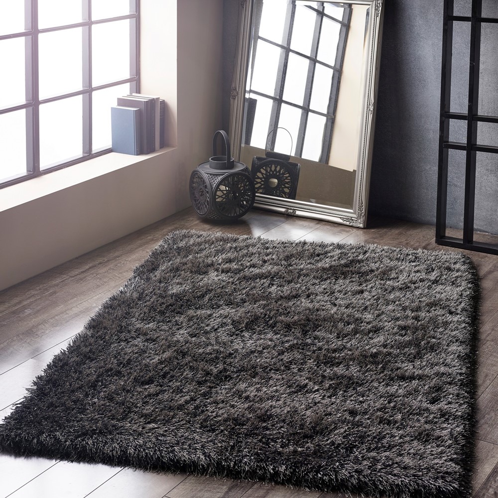 Ritzy Shaggy Rug by Origins in Charcoal Grey