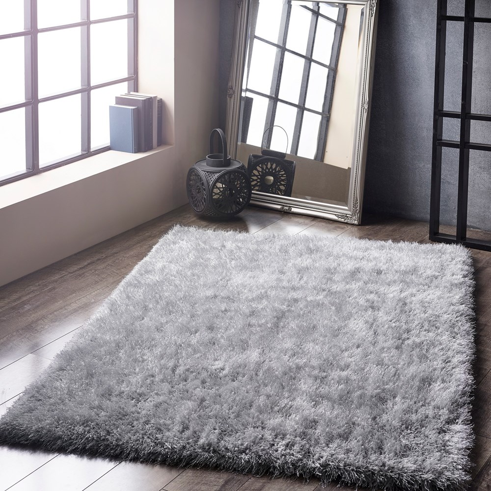 Ritzy Shaggy Rug by Origins in Silver Grey