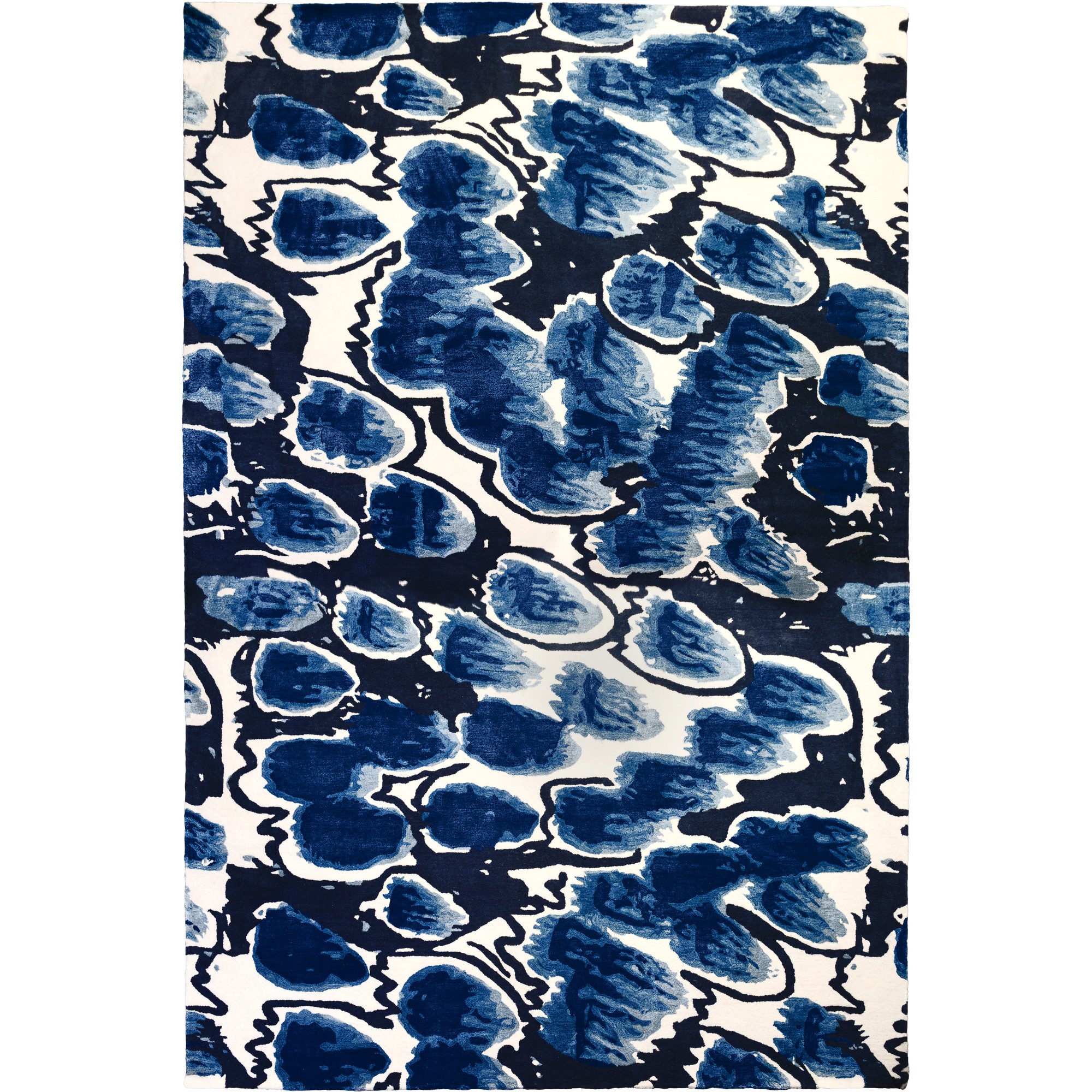 Rockpool Designer Rugs In Peacock Navy Blue By William Yeoward