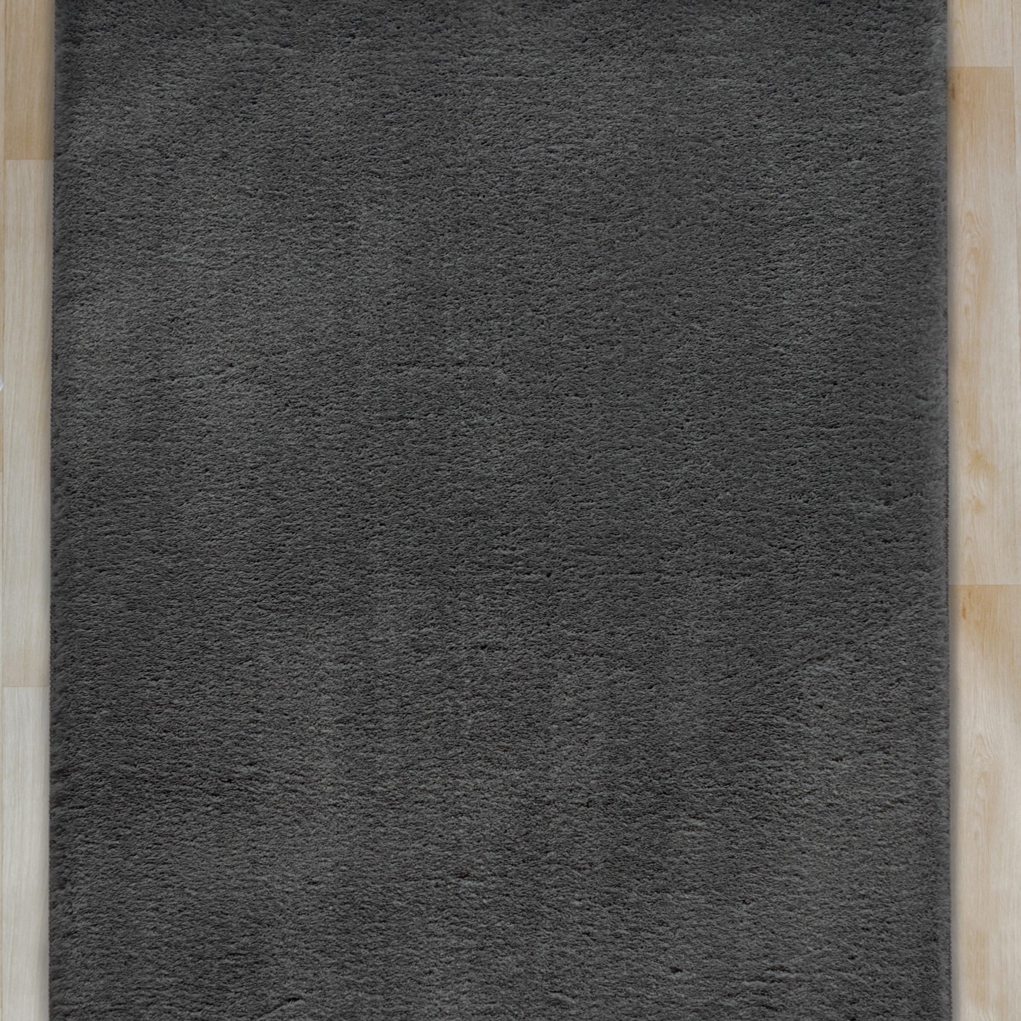 Royale Modern Plain Washable Rugs In Anthracite Grey