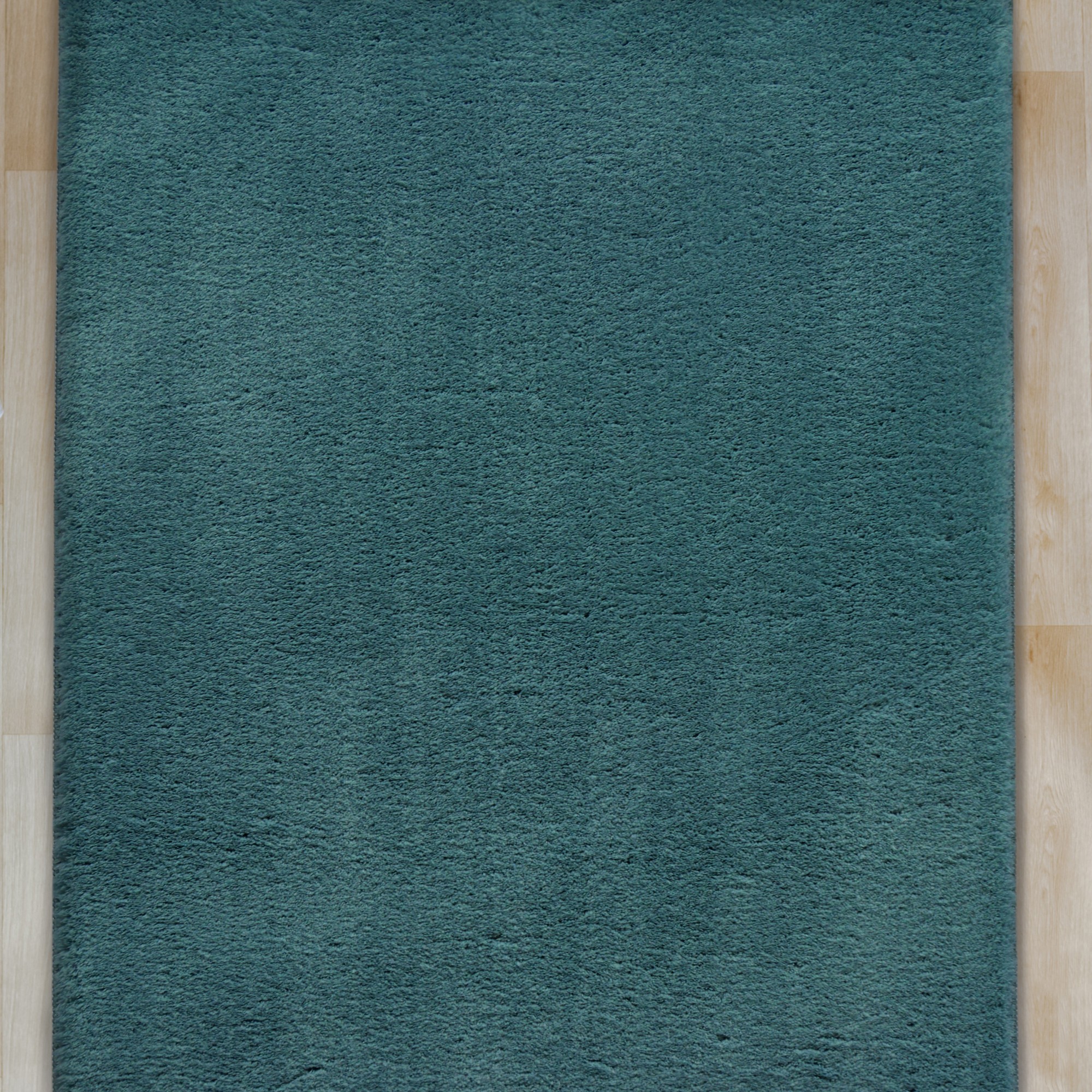 Royale Modern Plain Washable Rugs In Denim Blue