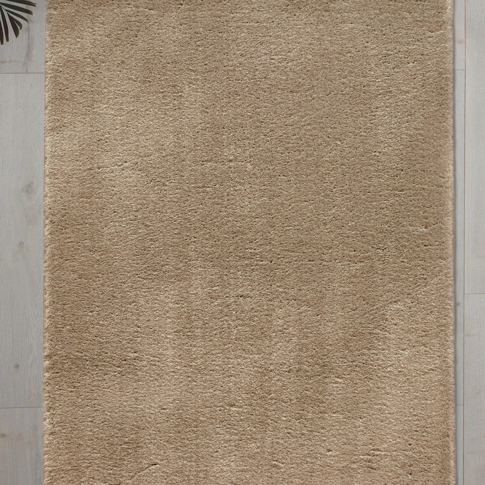 Royale Modern Plain Washable Rugs in Oatmeal Beige