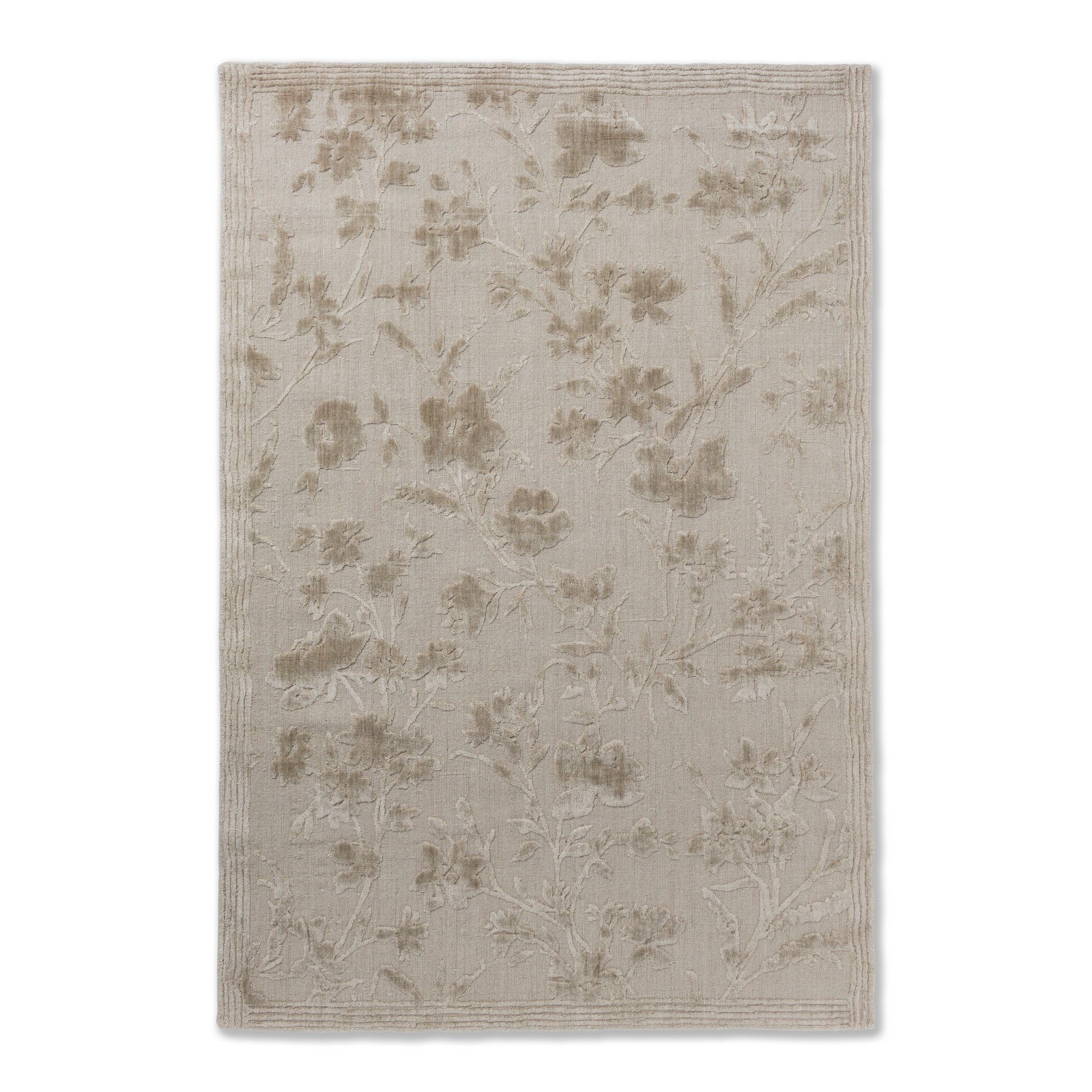 Rye Floral Jaquard 081901 Rug By Laura Ashley In Natural