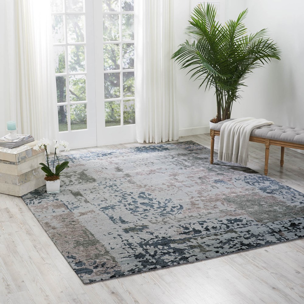 Silk Shadows Rugs SHA16 in Silver and Grey