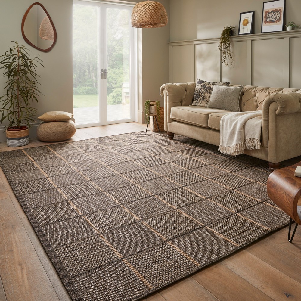 Sumac SUM104 Indoor Outdoor Rugs by Concept Looms in Mocha Brown