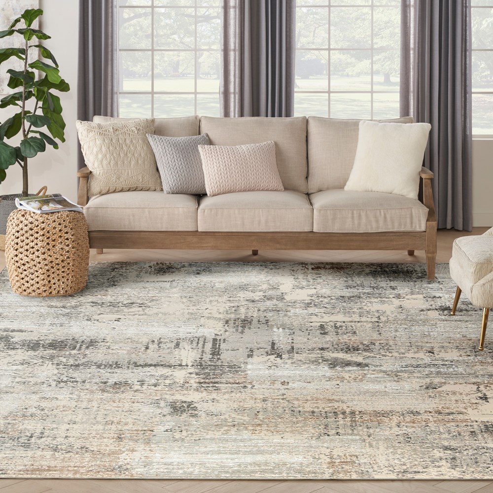 Sustainable Trend SUT04 Abstract Rugs by Nourison in Beige Grey