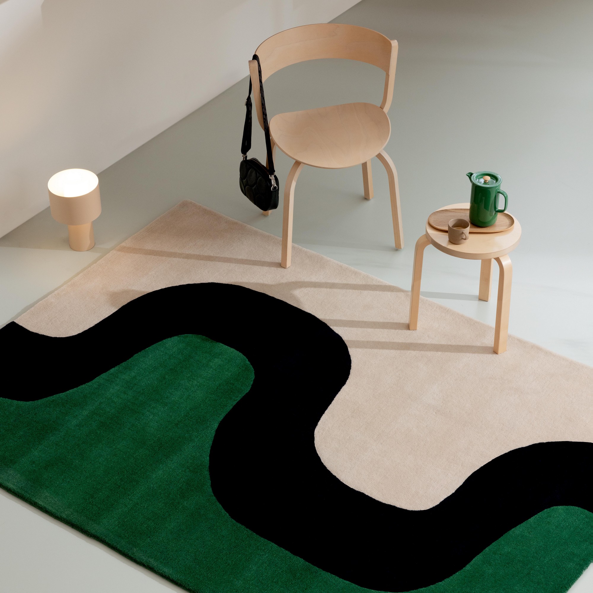 Seireeni Wool Abstract Rugs 132707 By Marimekko In Green