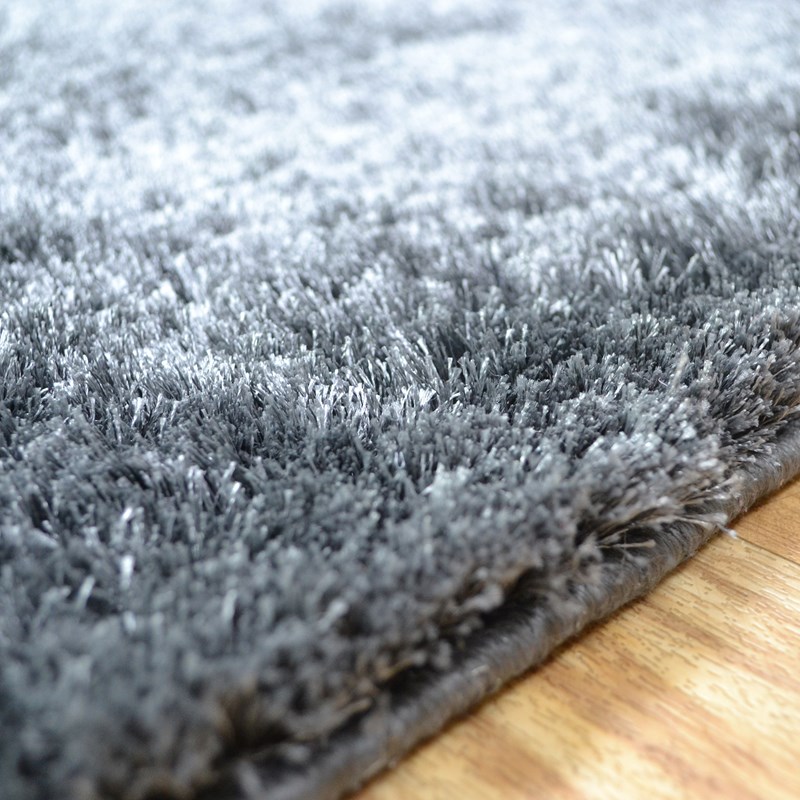 Sheen Shaggy Rugs in Grey Silver buy online from the rug seller uk