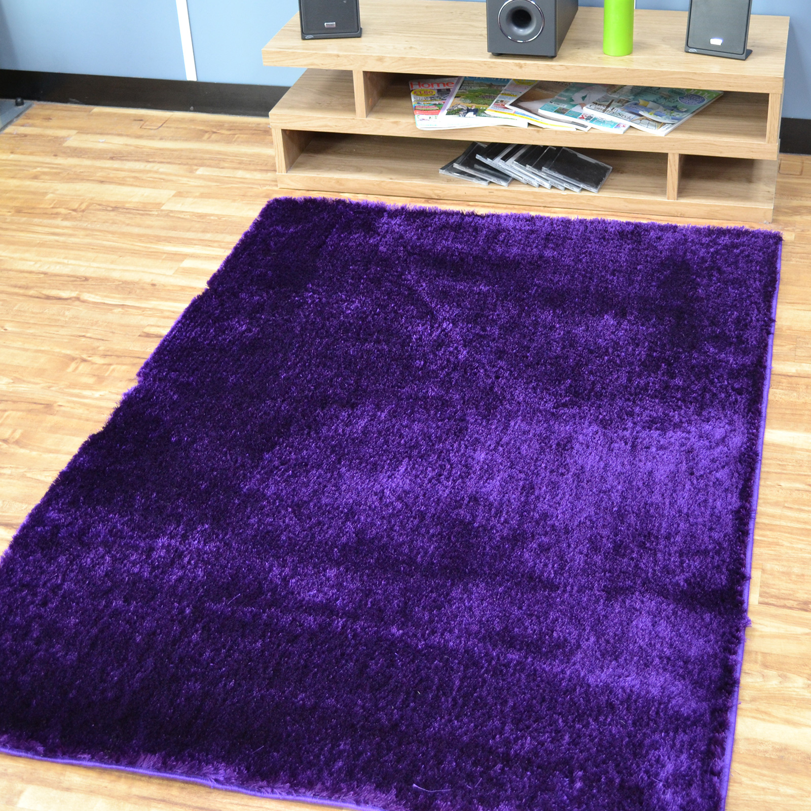 Sheen Shaggy Rugs In Purple