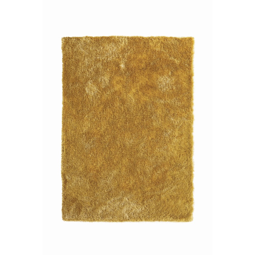 Shimmer Shaggy Dazzle Glamour Modern Rugs in Ochre