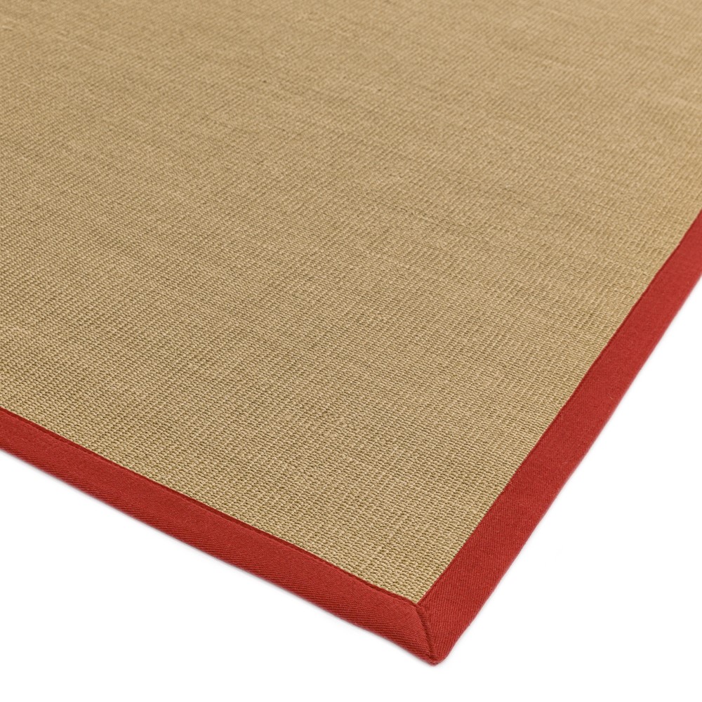 Sisal Rugs in Linen with Red Border Free UK Delivery The Rug Seller