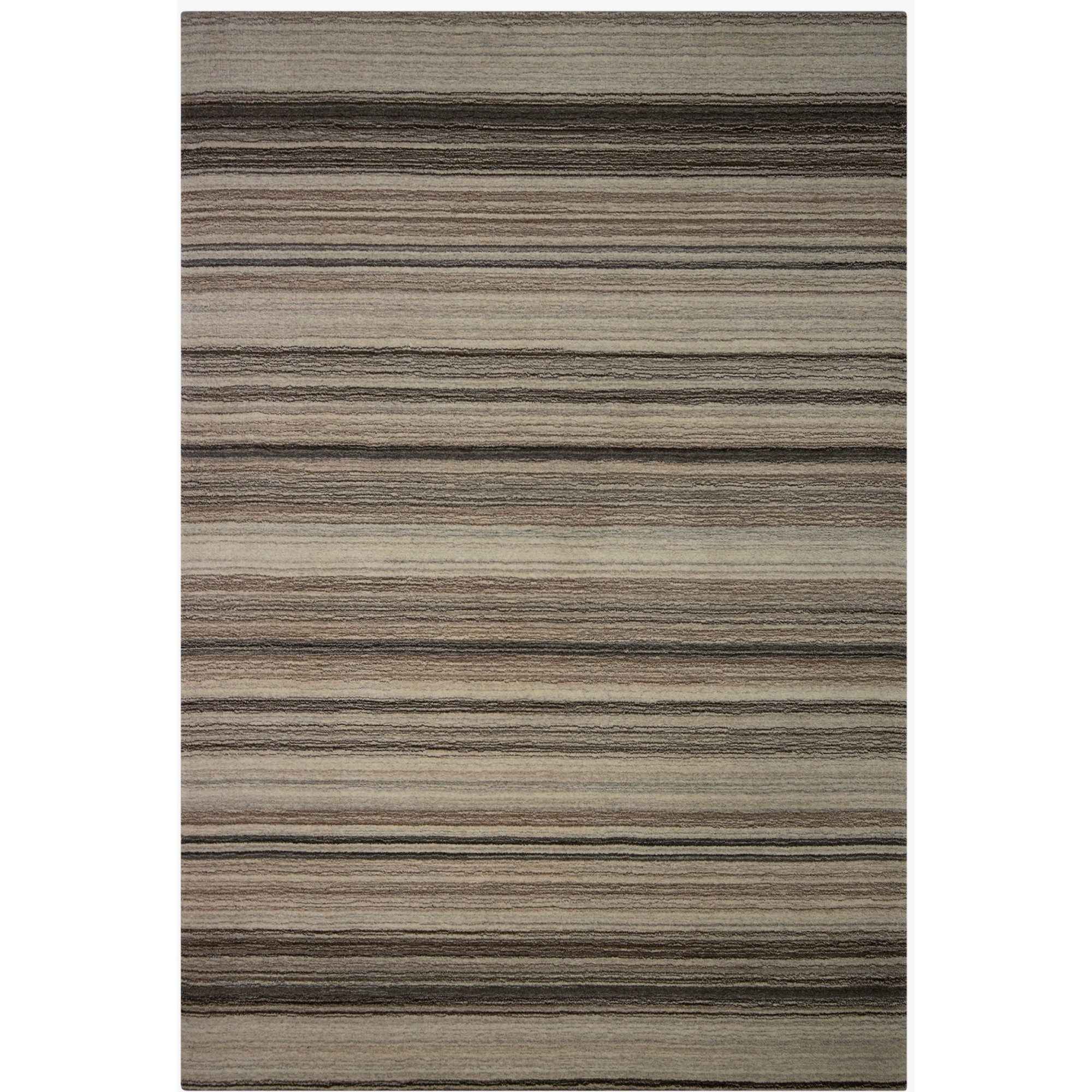 Spice Stripe Hand Loom Wool Rug In Nutmeg Brown