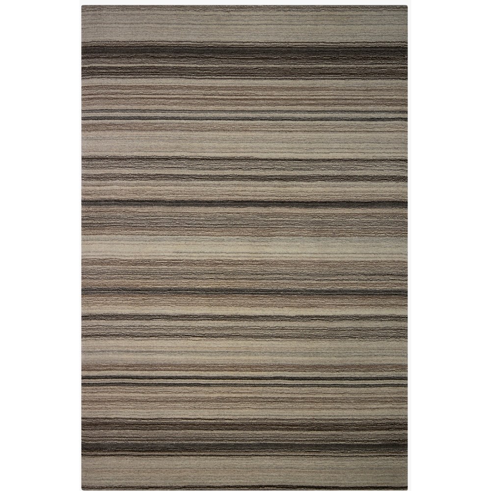 Spice Stripe Hand Loom Wool Rug in Nutmeg Brown