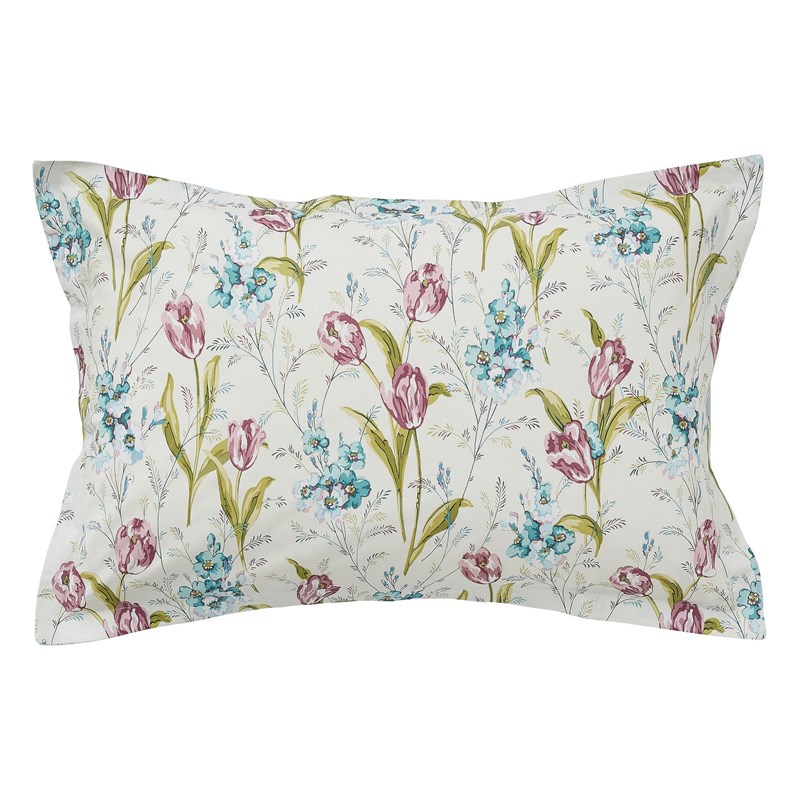 Spring Tulips Floral Bedding and Pillowcase By V&A in Aqua buy online ...