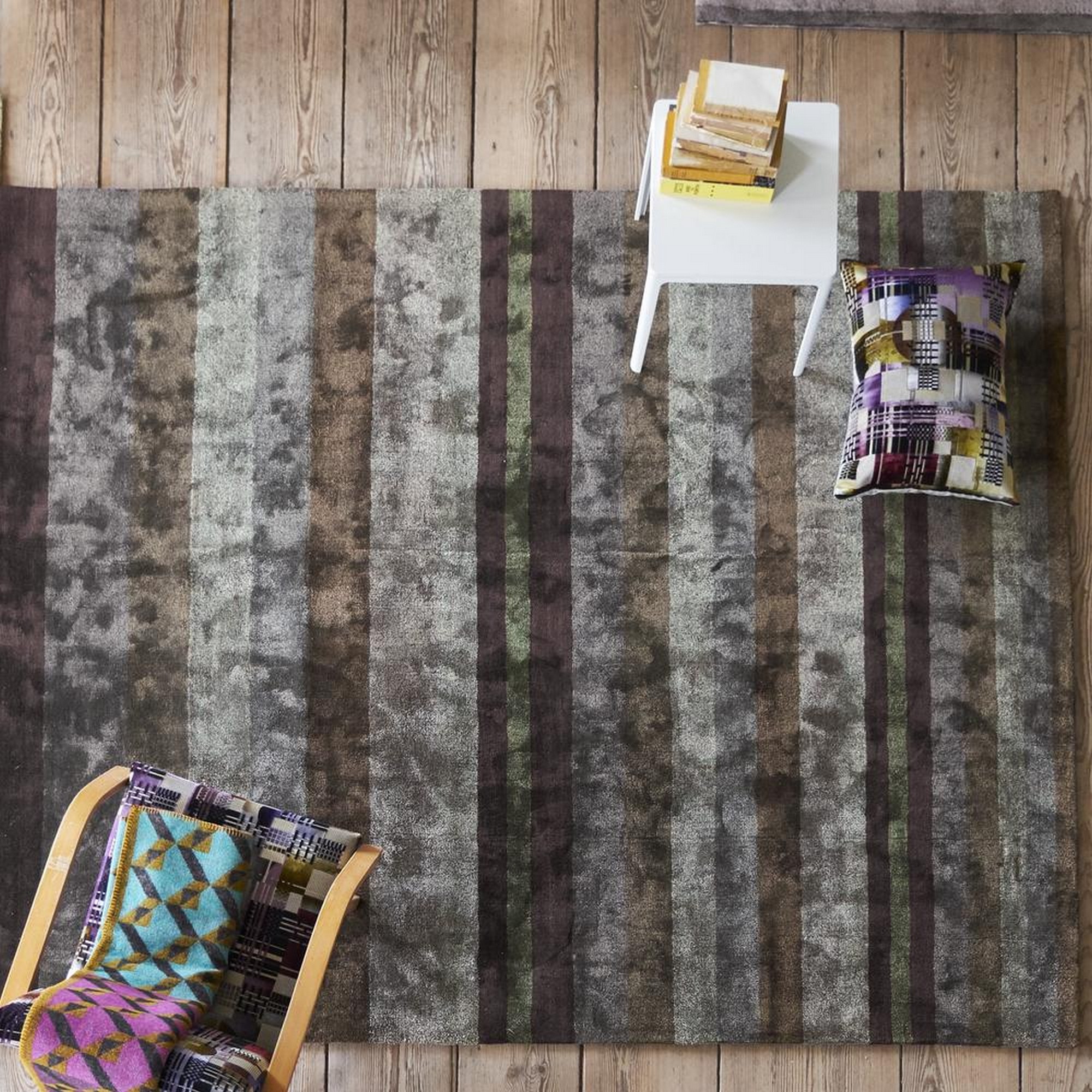 Tanchoi Rugs In Graphite By Designers Guild