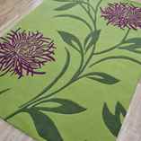 Teal and lime green rugs