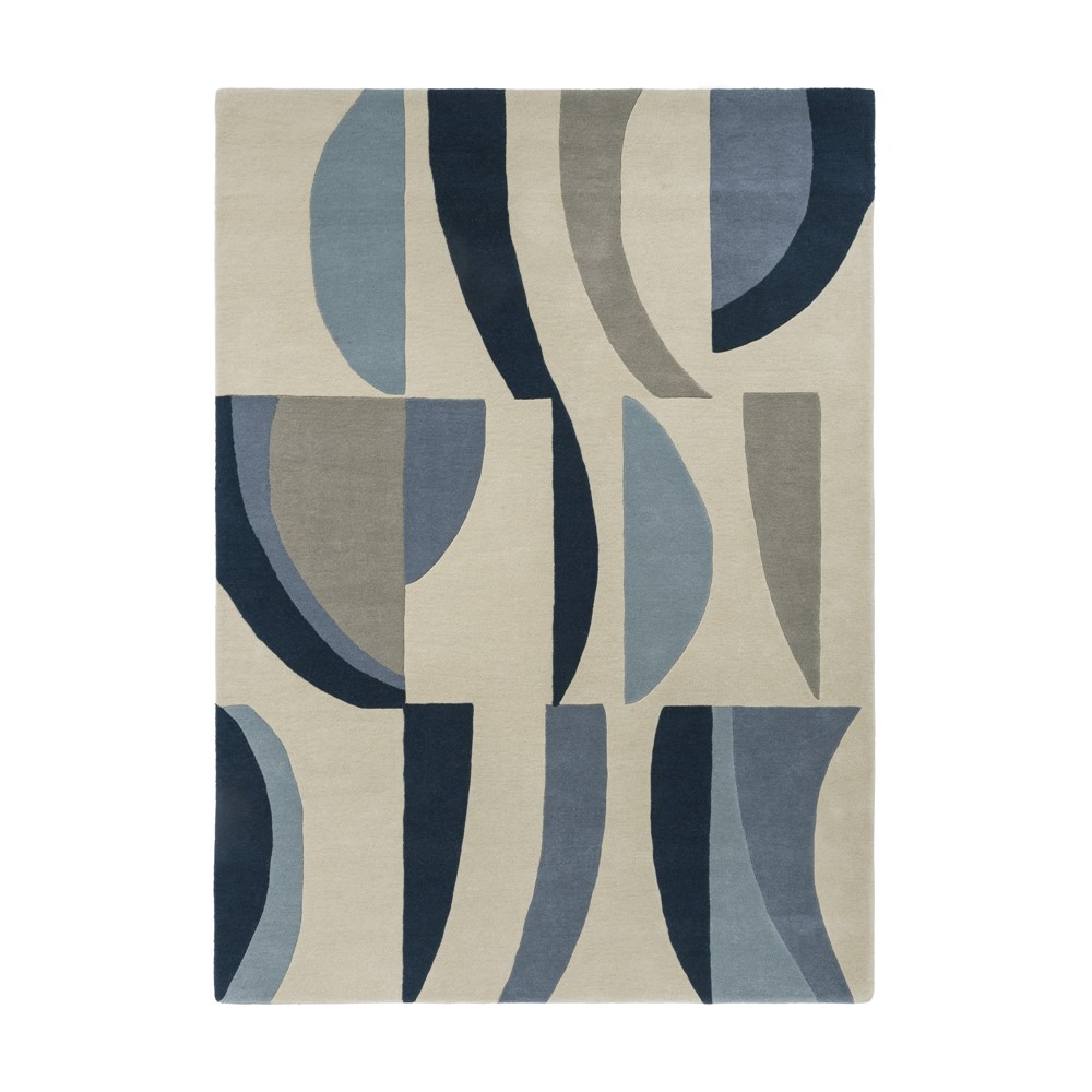 Torillo Abstract Wool Rugs 143908 Sky Blue by Harlequin