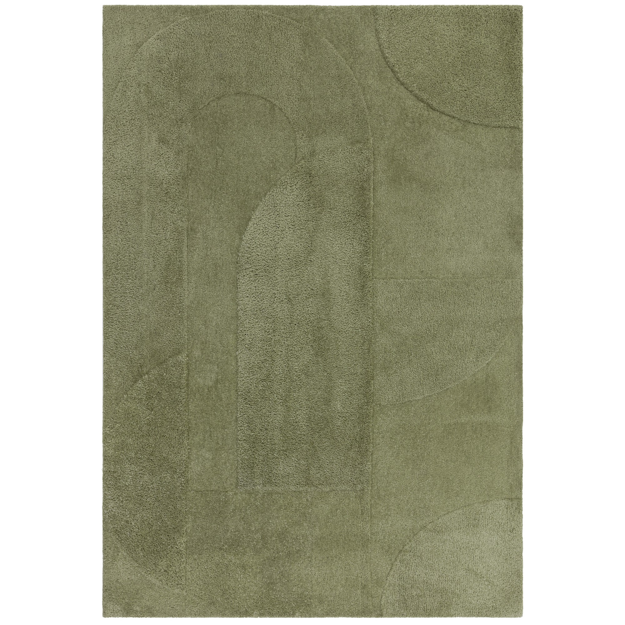 Tova Modern Plain Carved Geometric Rugs In Green