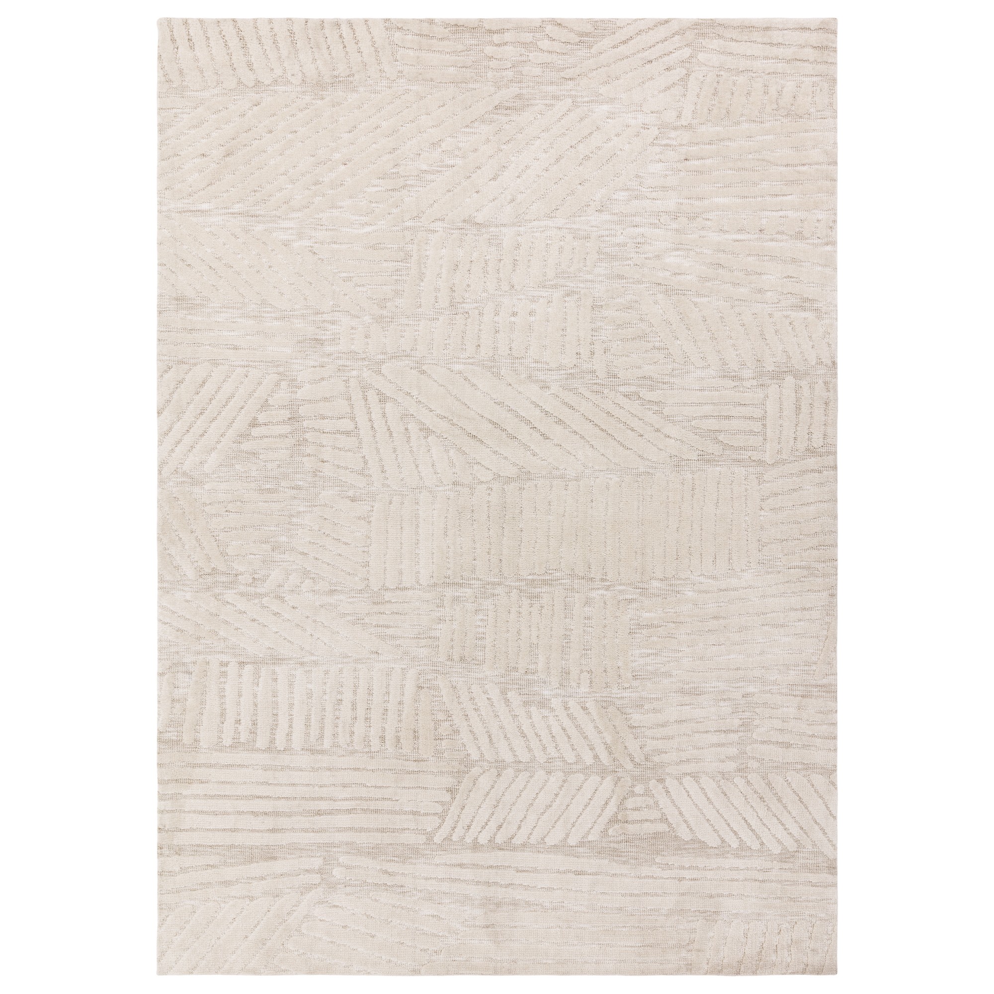 Mason Trapezium Modern Geometric Rugs In Cream White