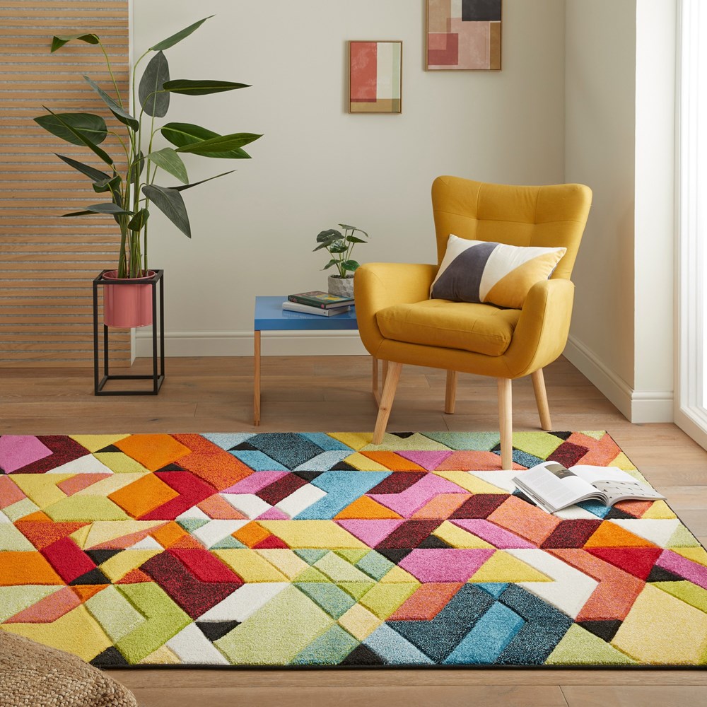 Viva VIV101 Geometric Rug by Concept Looms in Multi