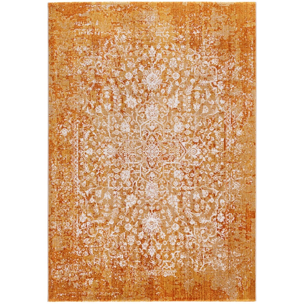 Venetian Traditional Medallion Rug in Papaya Orange