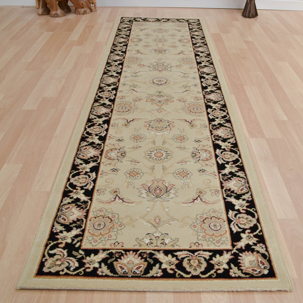 Viscount Hallway Runners V53 191 Cream Black Buy Online From The Rug Seller Uk