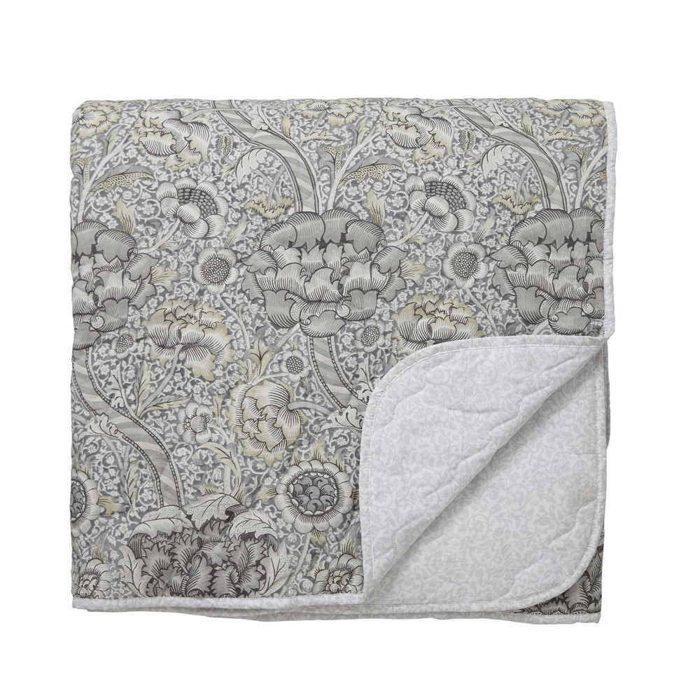 Wandle Quilted Throw By Designer Morris & Co in Grey buy online from ...