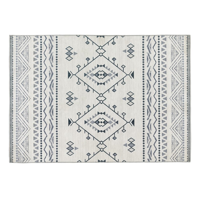 Origins Washable Nomad Boho Geometric Rug in Grey buy online from the ...