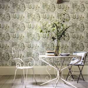 Picture Gallery Wallpaper 213400 by Sanderson in Aqua Multi buy online ...