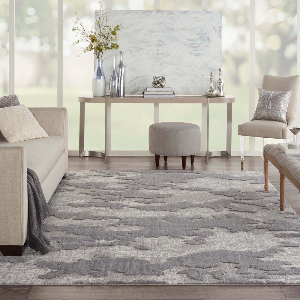 Zermatt Designer Print Rugs ZER01 in Grey Ivory by Nourison