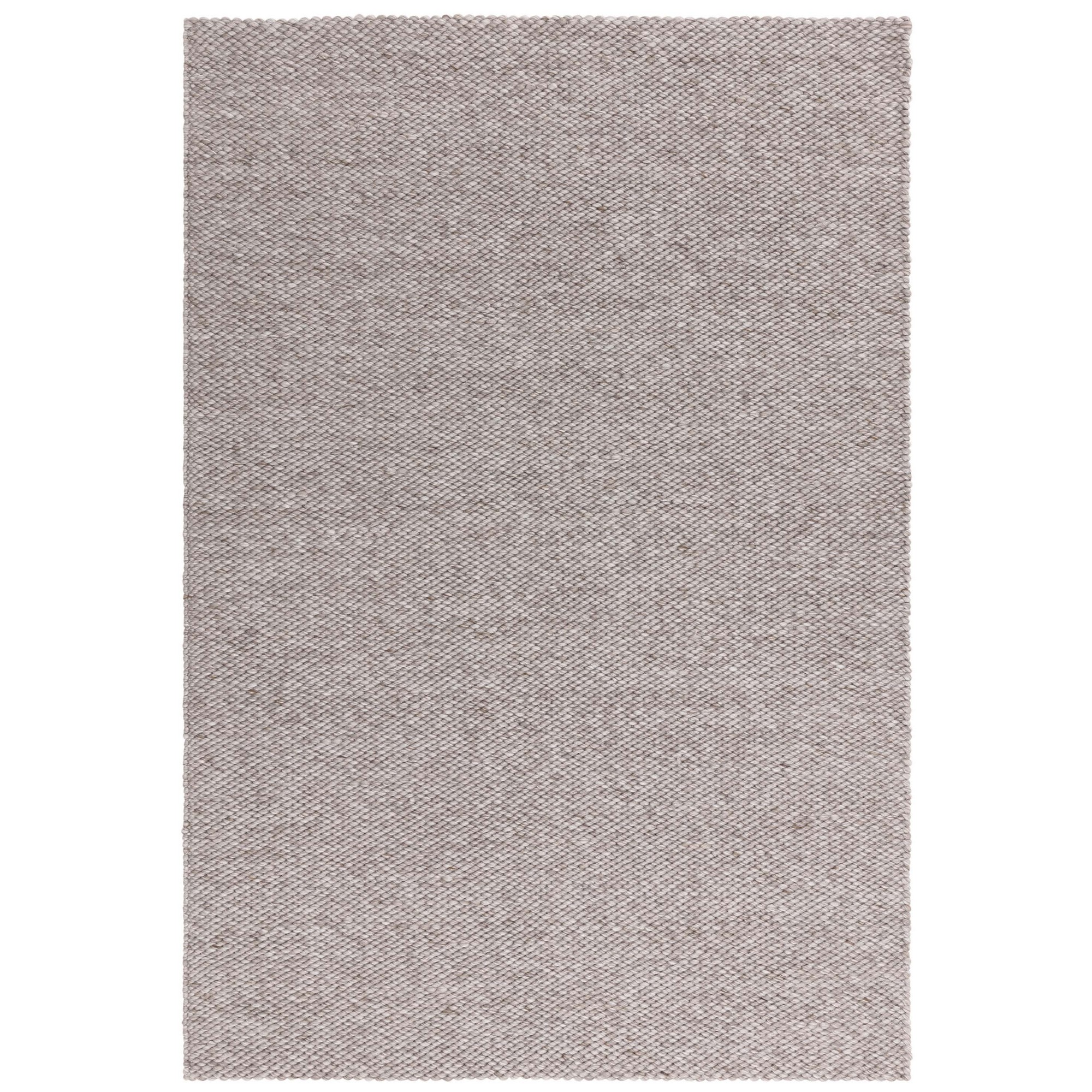 Zander Boho Chunky Wool Plain Rugs In Charcoal Grey